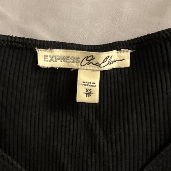 Express Black Ribbed Top - Picture 3 of 3